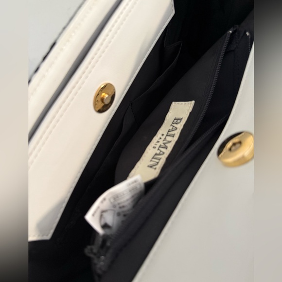 Balmain Signature B Black and White Handbag RARE Style - Picture 12 of 15